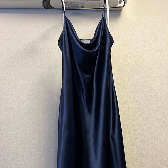 Marine Mini Satin Slip Dress Size 10 - Picture 2 of 4